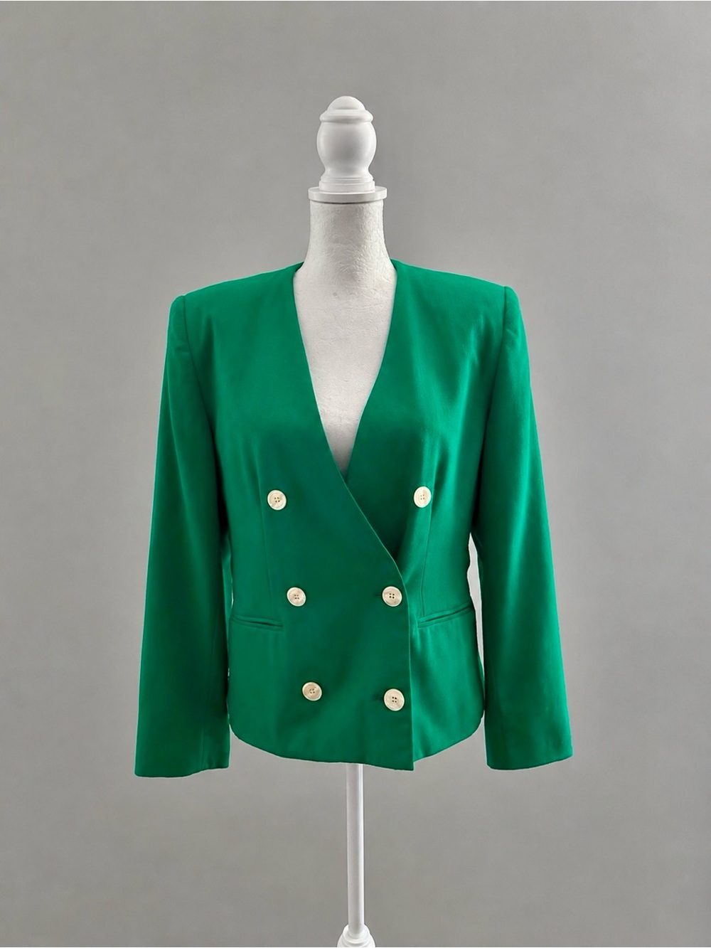 Vintage ILGWU USA Made Russ Kelly Green Double Breast Blazer Jacket S 10 Medium
